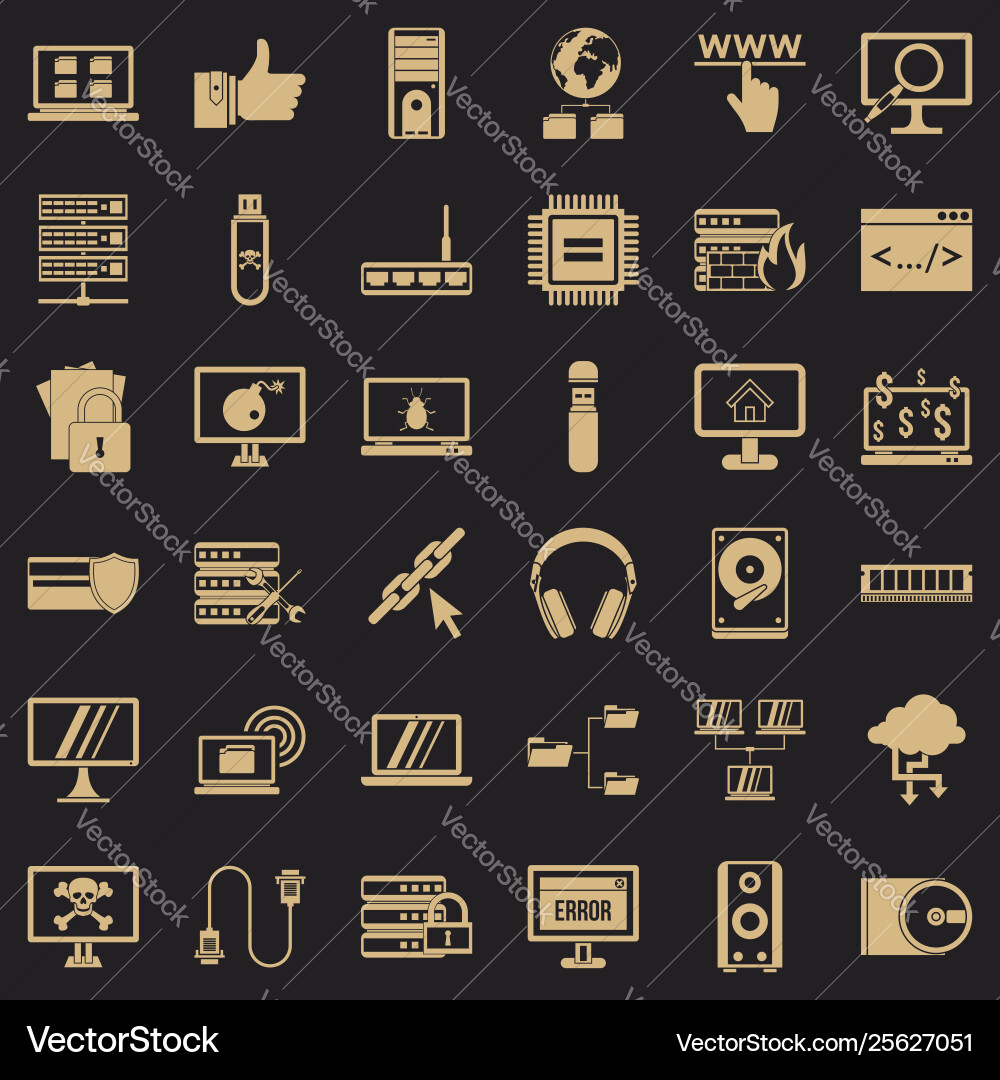 Seo icons set simple style Seo icons set simple style vector image