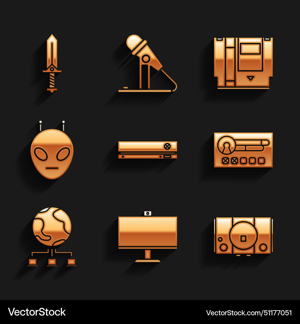 Set video game console computer monitor create Set video game console computer monitor create vector image