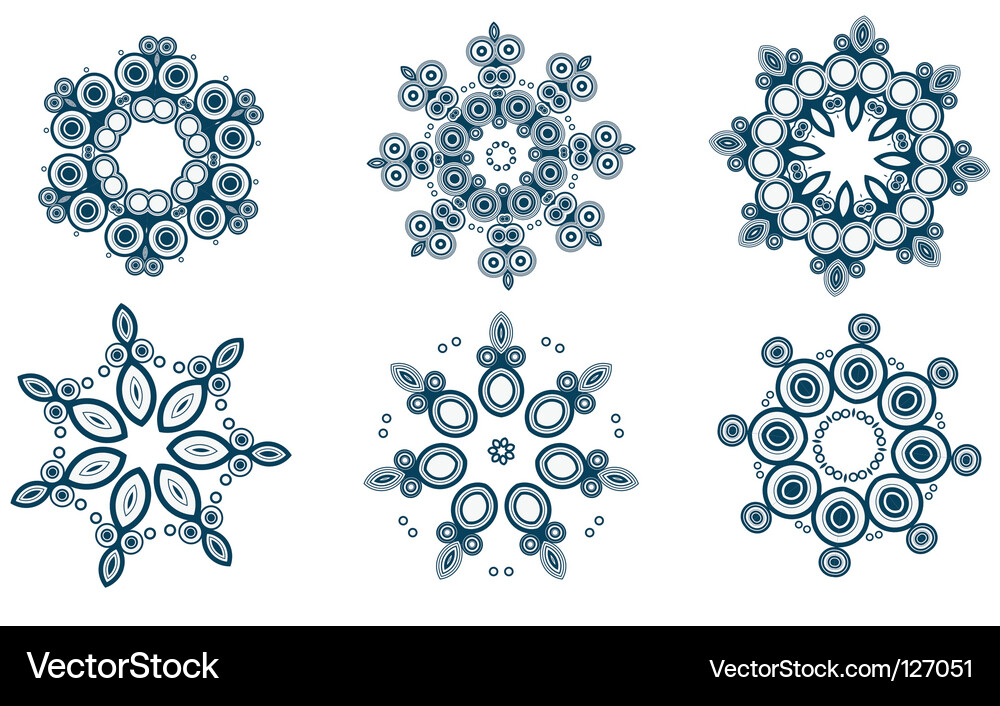 Snowflakes set Vector Image