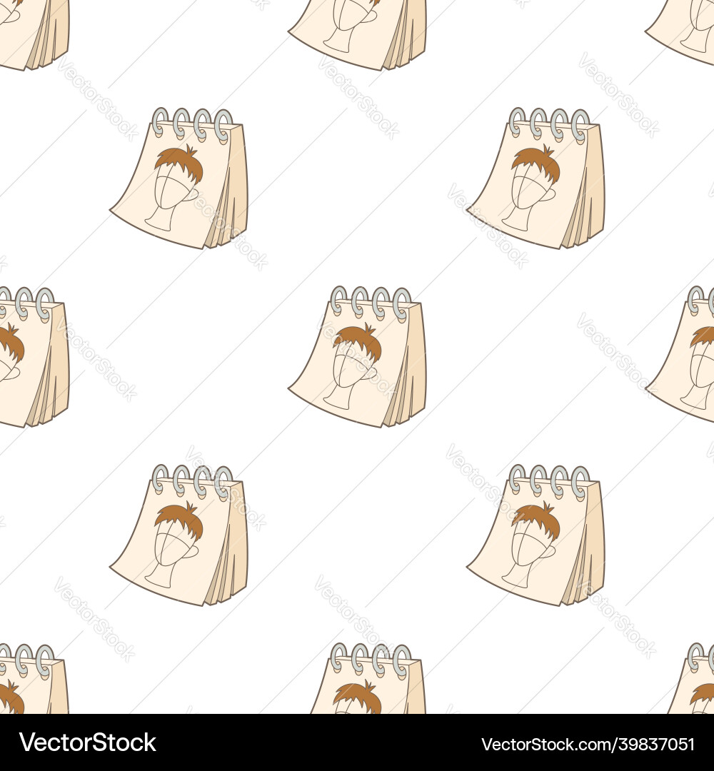 Spiral notebook with sketch of face pattern vector image