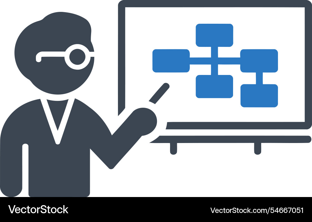 Teaching presentation chart icon vector image