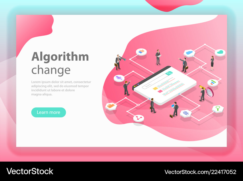 Algorithm ändern isometrisch flach konzeptionell Algorithm ändern isometrisch flach konzeptionell vektorbild