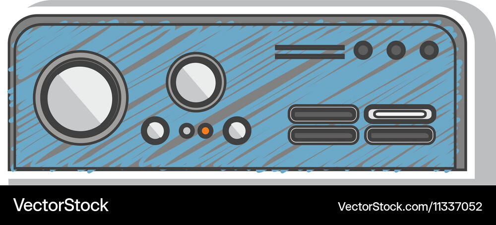 Blue striped rectangle game console with buttons Vector Image