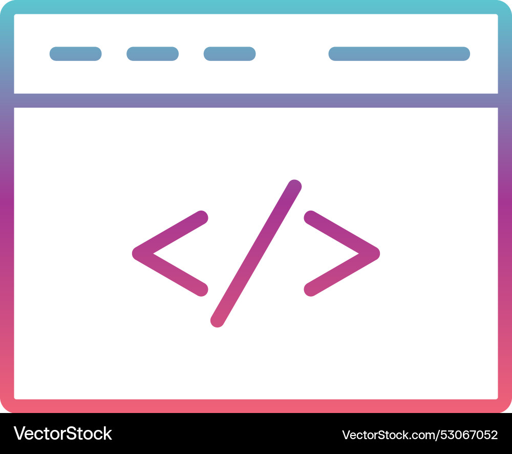 Coding line gradient design vector image