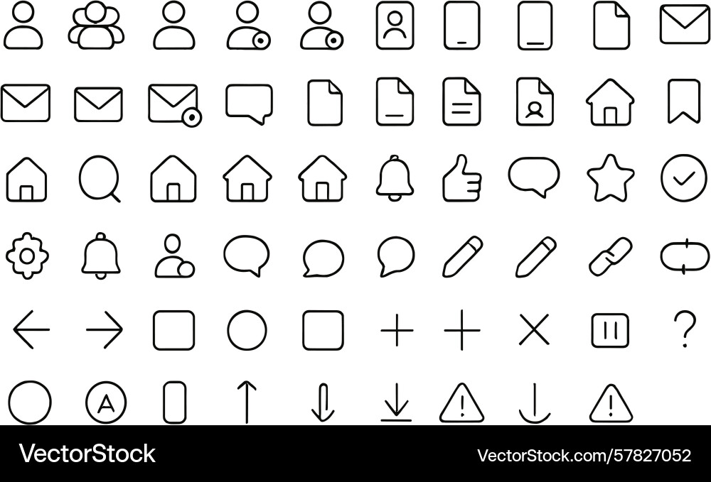 Collection of web icons in a minimalist design Collection of web icons in a minimalist design Vector Image