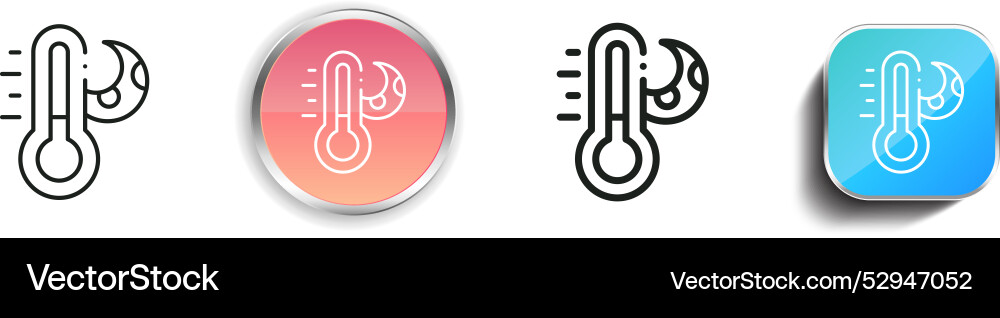 Cool icon thin linear regular and button style Cool icon thin linear regular and button style vector image