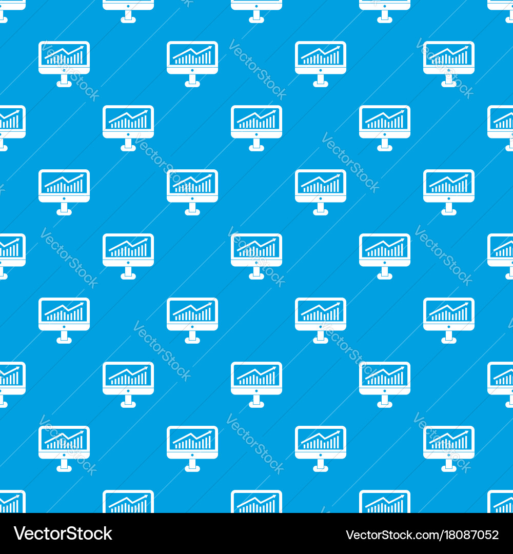 Growth graph on the computer monitor pattern vector image
