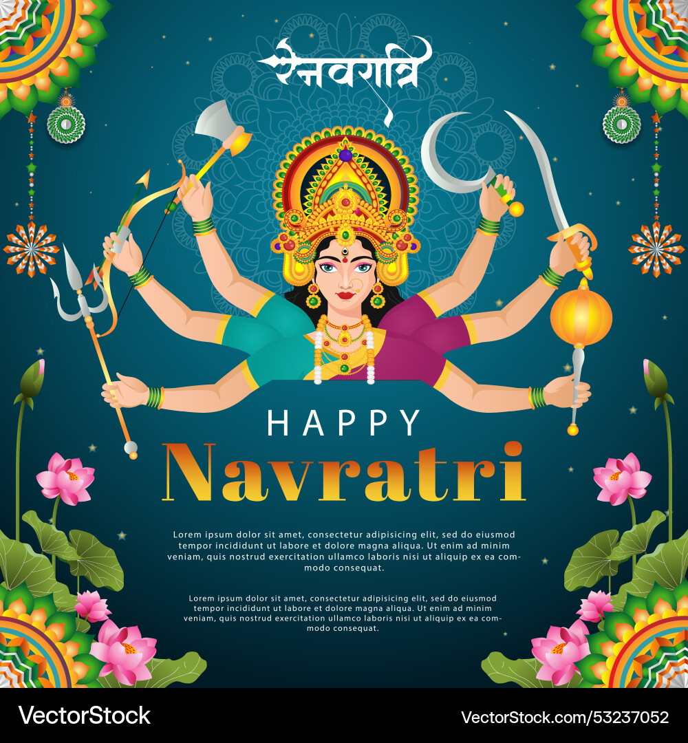 Happy navratri with gradient color concept Happy navratri with gradient color concept Vector Image