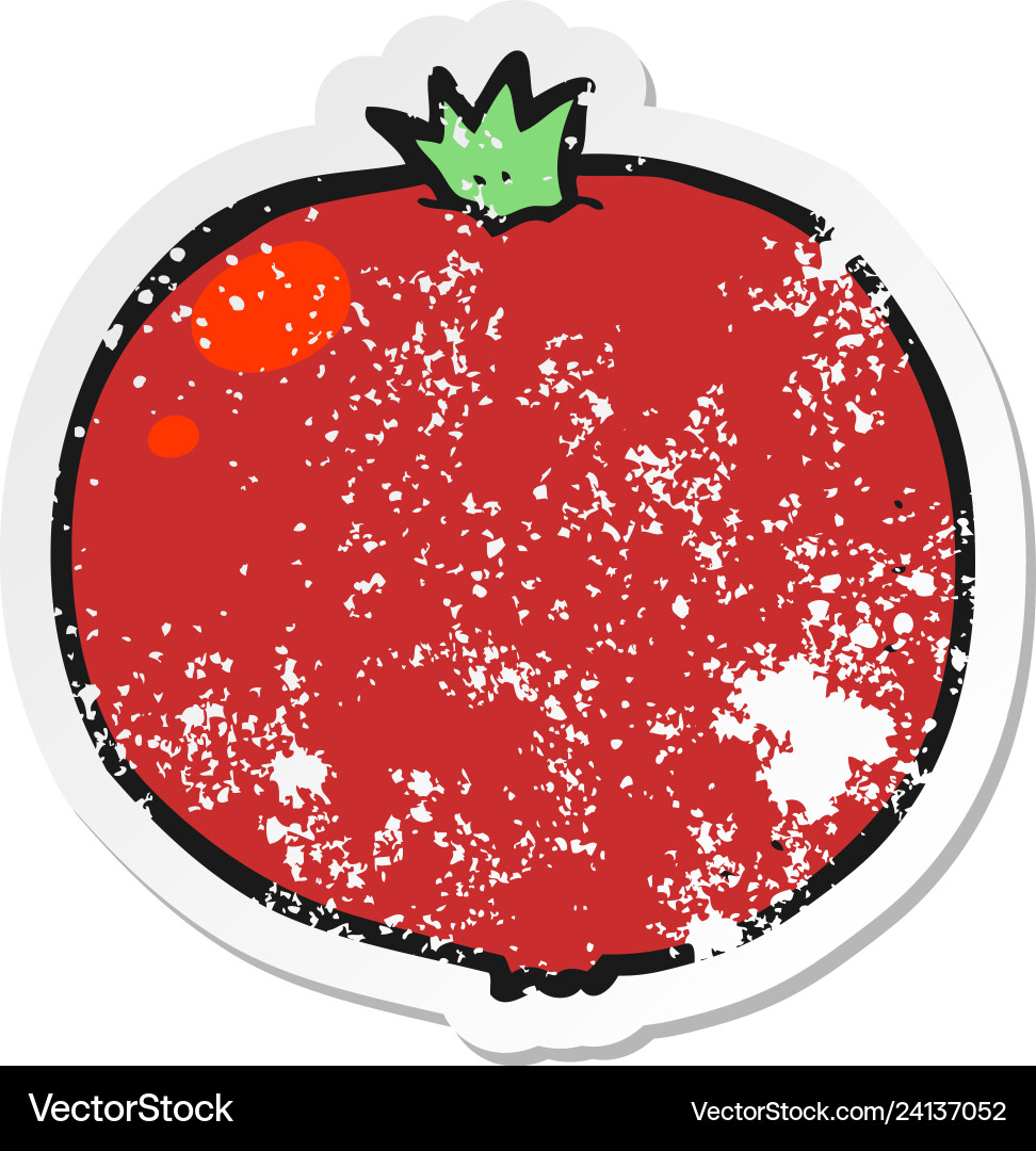 Retro distressed Aufkleber einer Karikatur Tomaten Retro distressed Aufkleber einer Karikatur Tomaten vektorbild