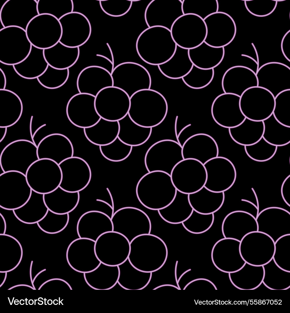 Seamless pattern with grapes in neon effect Seamless pattern with grapes in neon effect vector image
