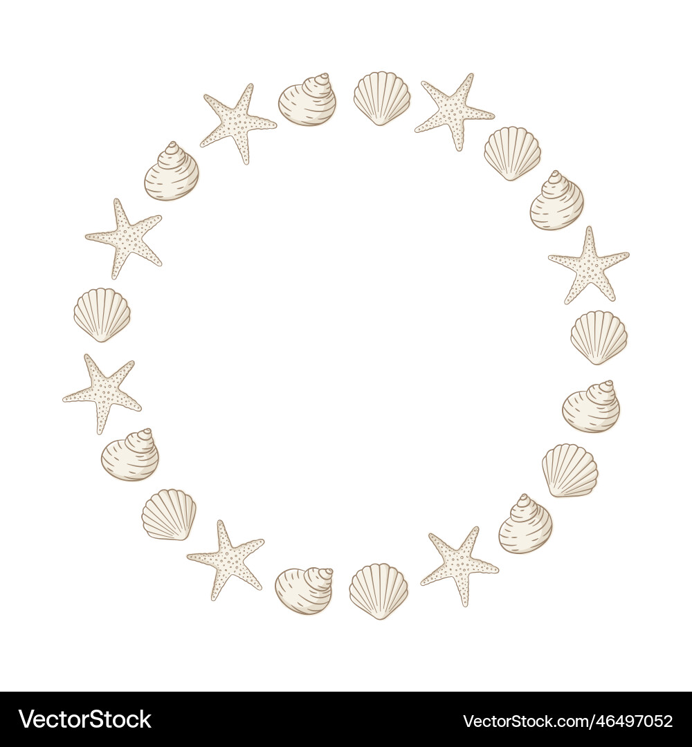 Seashell Frame - Ocean & Beach Vector Image