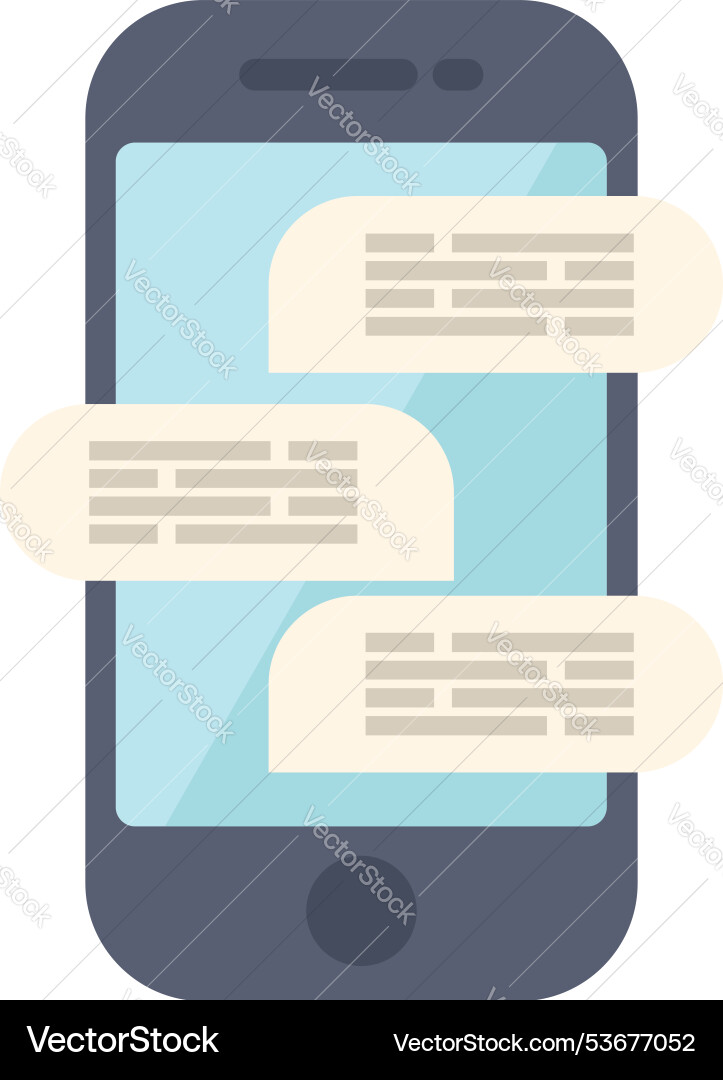 Smartphone showing instant messages on screen Smartphone showing instant messages on screen vector image