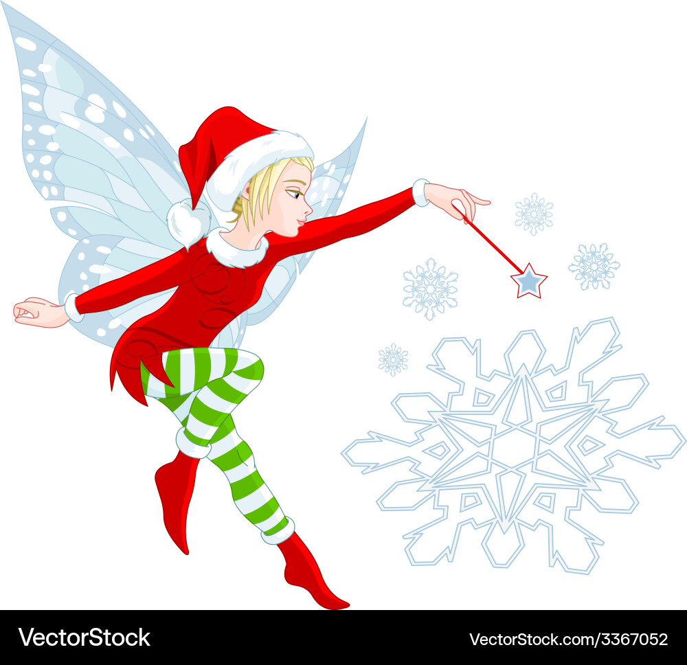 Winter Fairy Wishes Vector Image