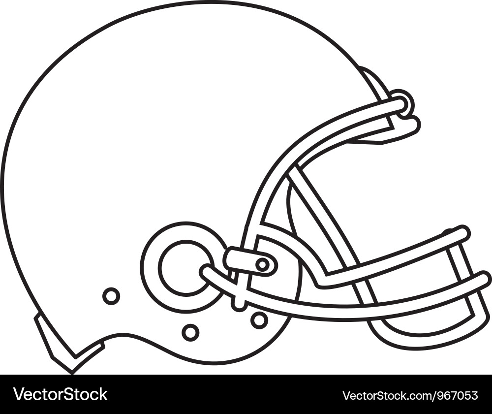 American football helmet line drawing vector image