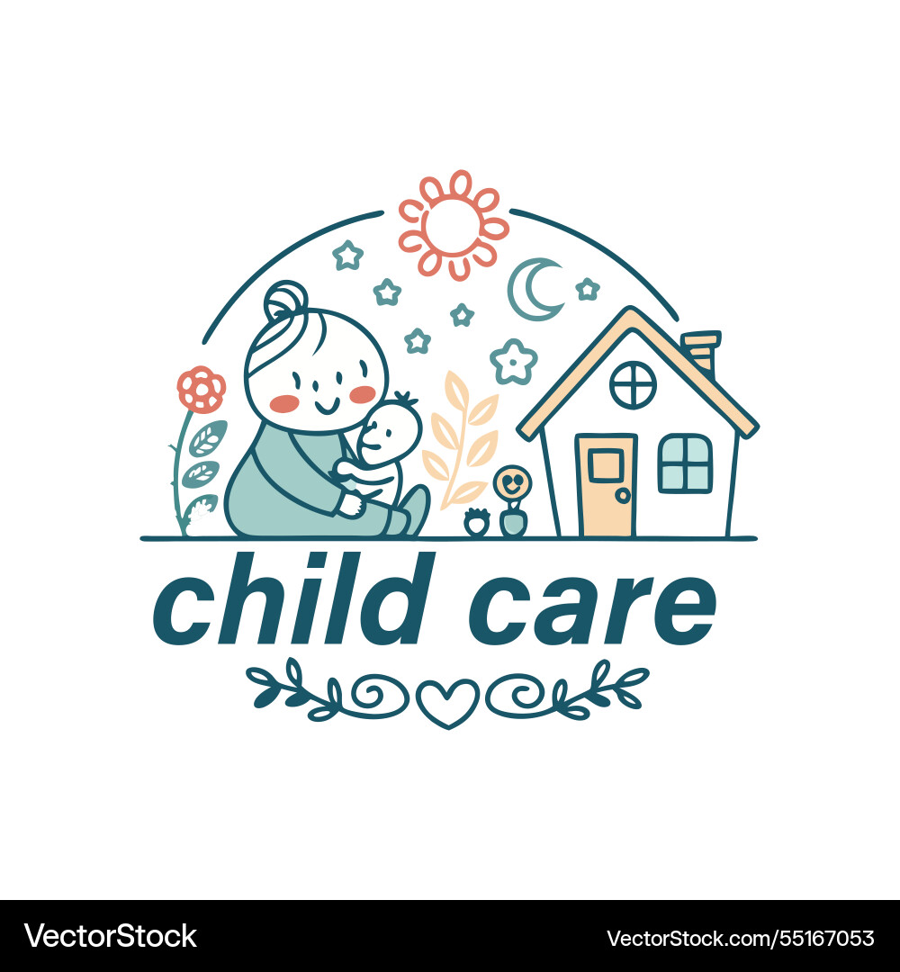 Baby Shop Kinderpflege Tagesschule und Kinderlogo Baby Shop Kinderpflege Tagesschule und Kinderlogo vektorbild