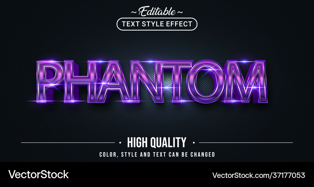 Editable text style effect - phantom Royalty Free Vector