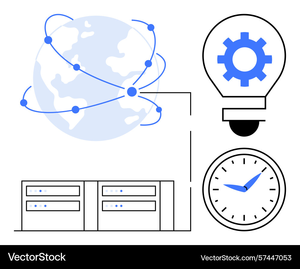 Global data network with servers innovation Global data network with servers innovation vector image