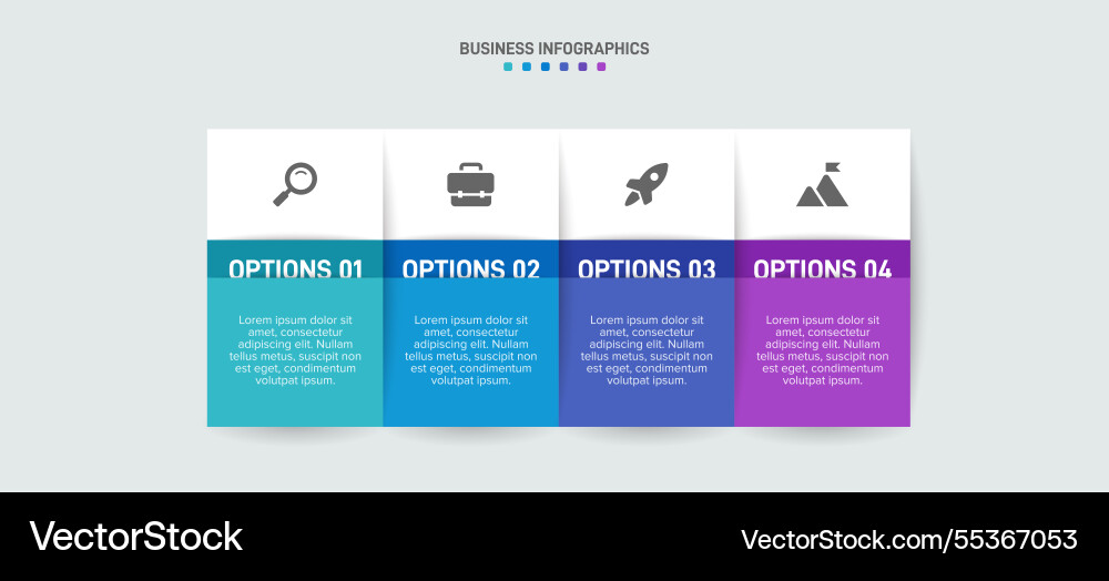 Horizontal progress bar featuring 4 arrow-shaped vector image