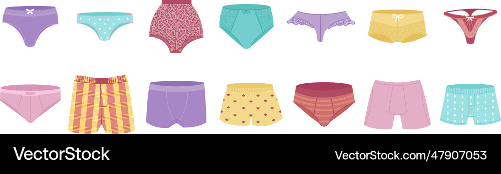 Male female underwear lingerie underpants girl Male female underwear lingerie underpants girl Vector Image