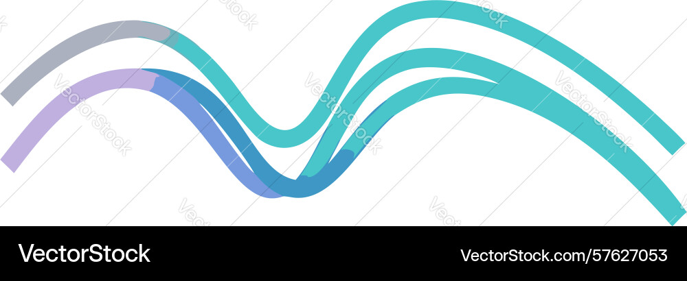 Multi-color wavy lines abstract element design vector image