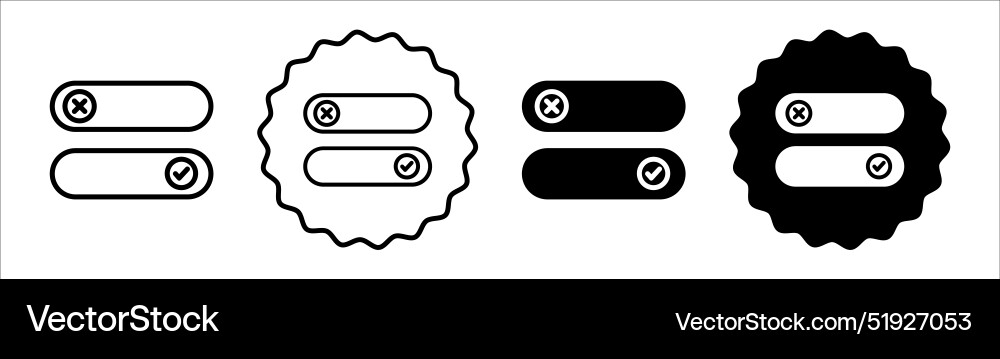 On off switch button slider toggle icon symbol On off switch button slider toggle icon symbol Vector Image