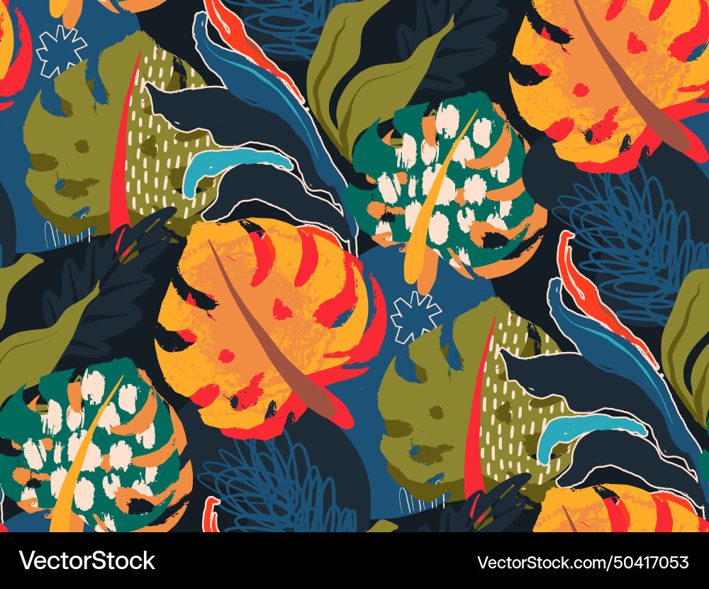 Seamless pattern with bright flowers Royalty Free Vector
