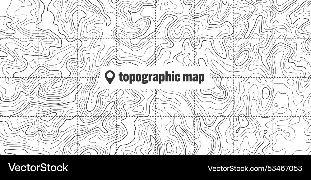 Topographic map with contour lines geographic Topographic map with contour lines geographic vector image