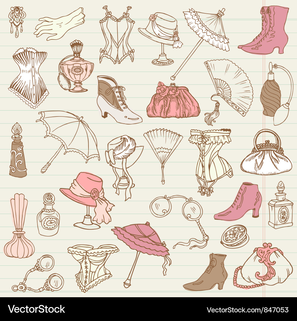 Vintage Fashion Sketch Vector Image