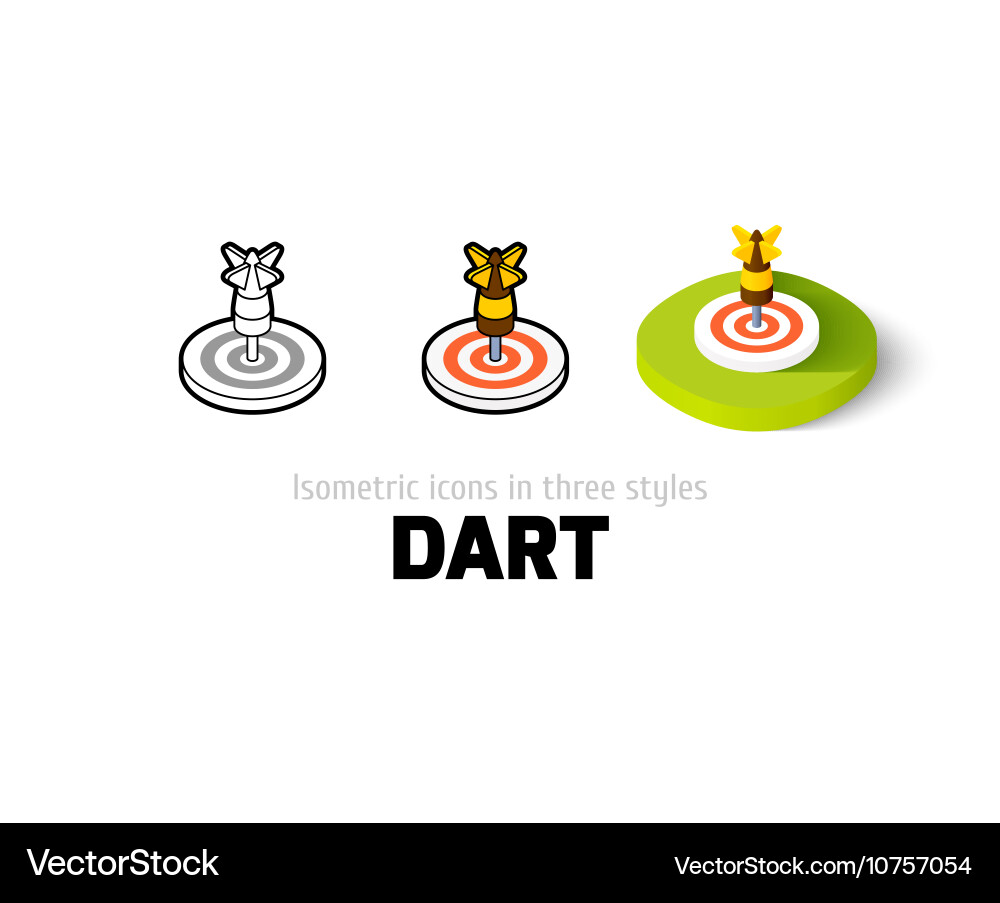 Dart icon in different style vector image