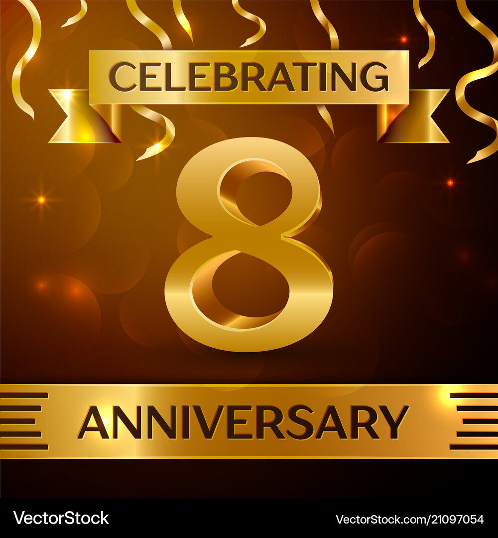 Eight years anniversary celebration design – Royalty-Free Vector