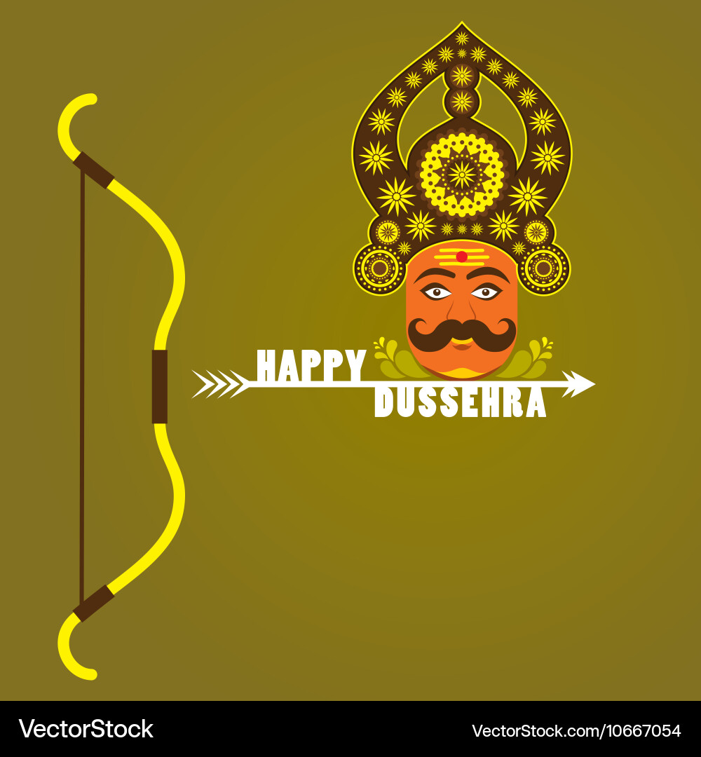 Happy dussehra festival poster or greeting design vector image