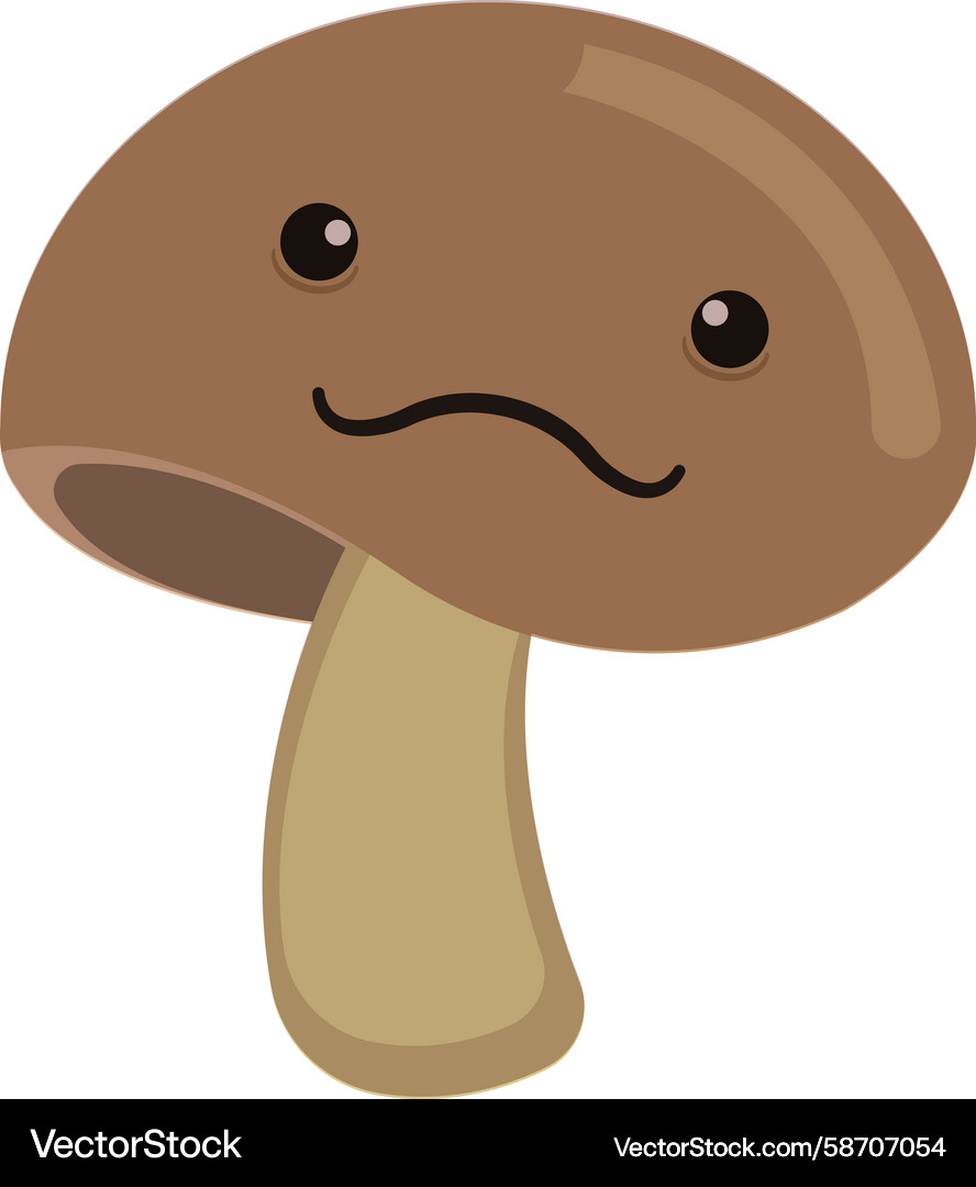 Isolated Smiling Mushroom Character Vector Image