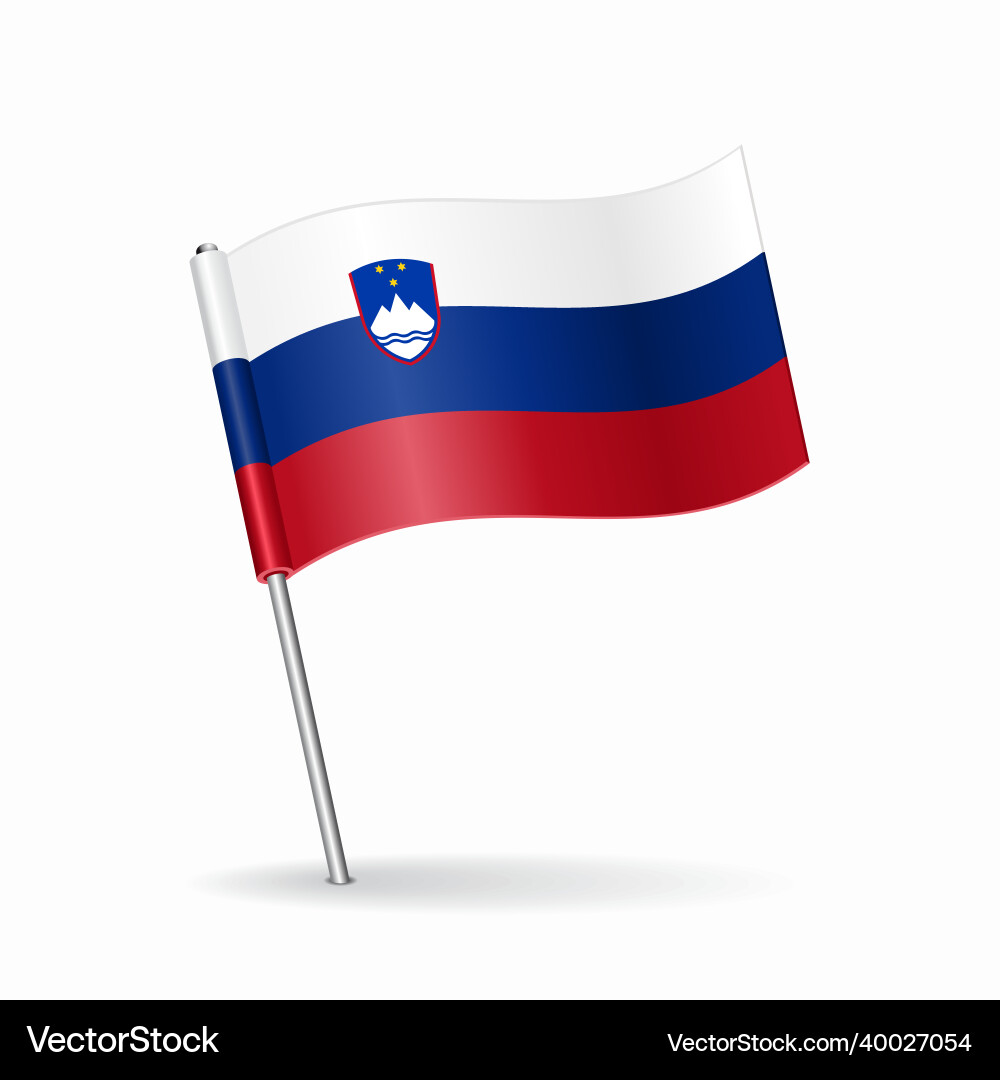 Slovenian Flag Map Pointer vector image