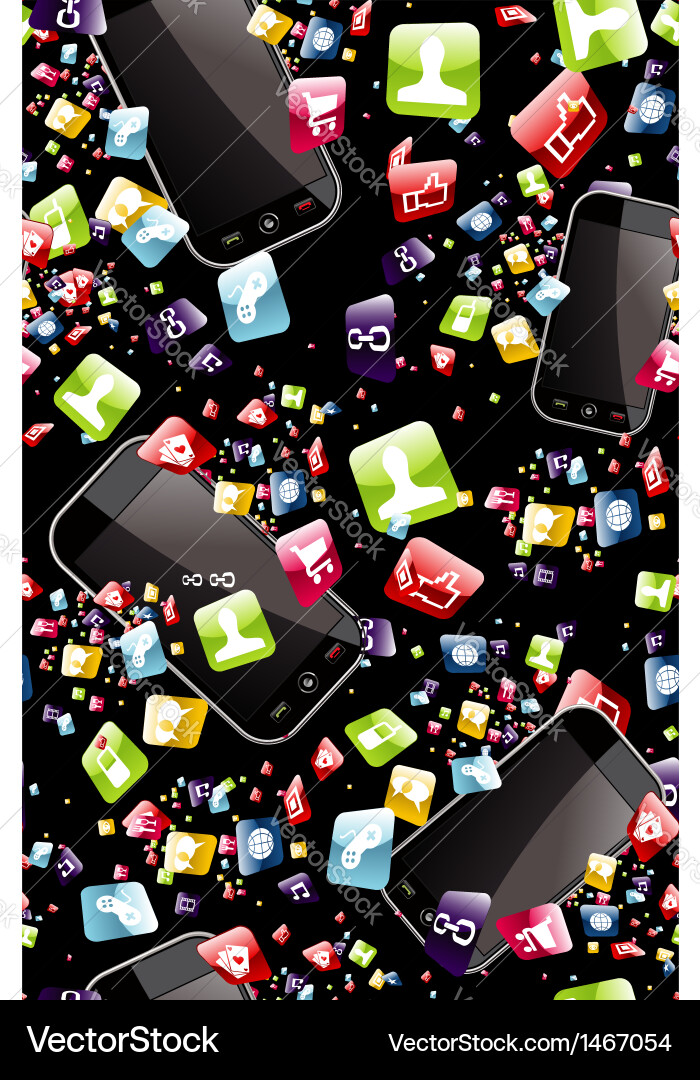 Smartphone App Icon Pattern Vector Image