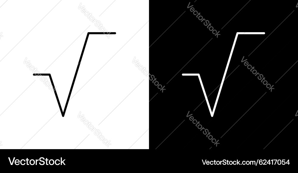 Square Root Icon - Math Symbol – Royalty-Free Vector | VectorStock