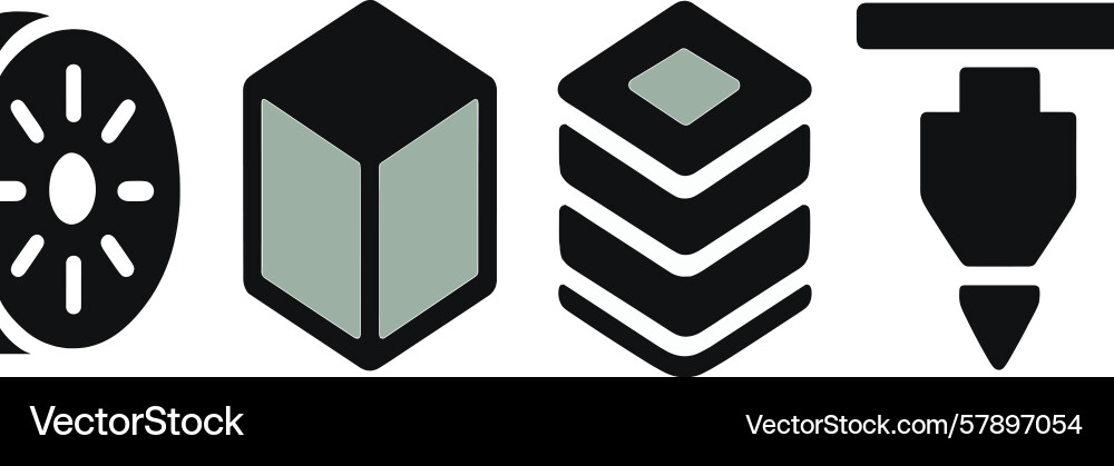 Symbols representing stages of product creation in Symbols representing stages of product creation in vector image