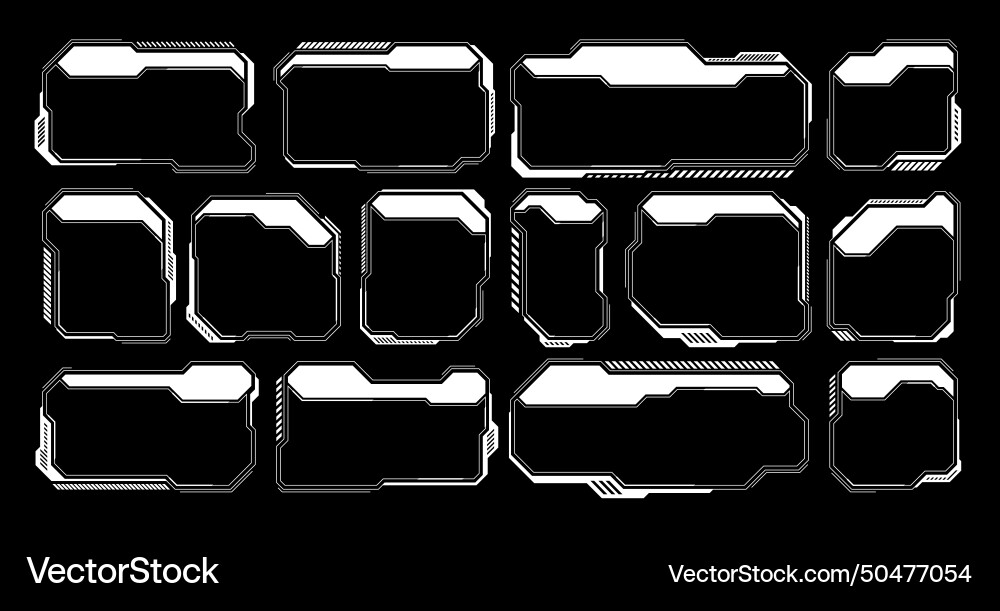 White futuristic hud ui elements sci-fi user White futuristic hud ui elements sci-fi user vector image