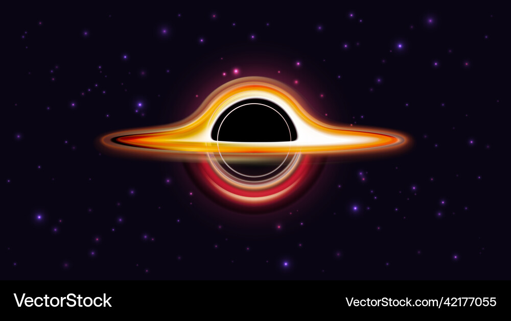 Black hole with singularity in dark space Vector Image