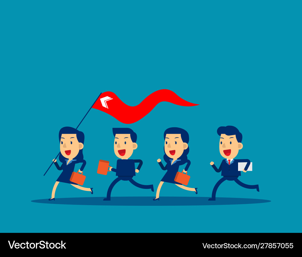Business leader holding red flag concept Business leader holding red flag concept vector image