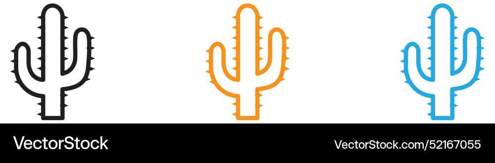 Cactus icon logo set collection for web app ui Cactus icon logo set collection for web app ui Vector Image