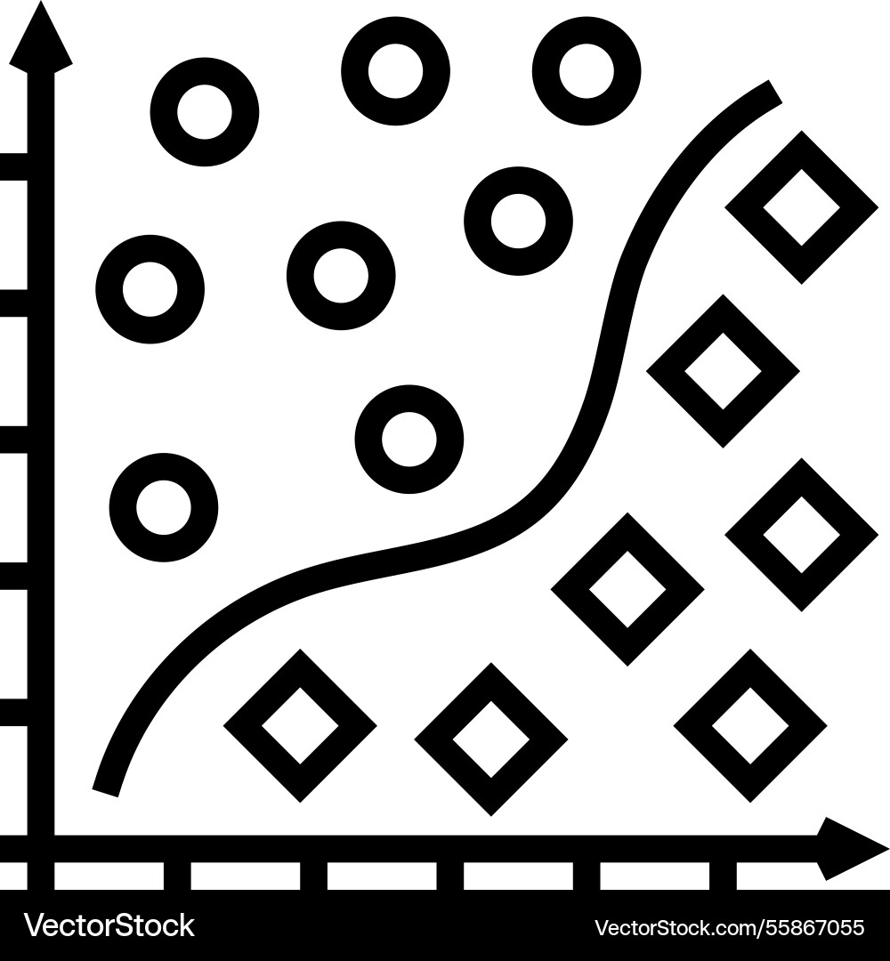 Classification machine learning line icon Vector Image