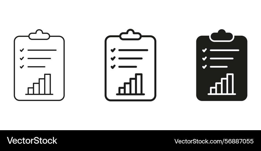 Clipboard with checklist and bar graph line Clipboard with checklist and bar graph line vector image
