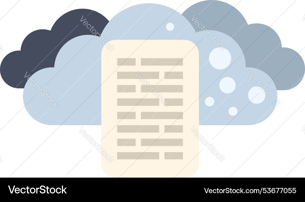 Cloud Computing Konzept mit Textdatei und Wolken vektorbild