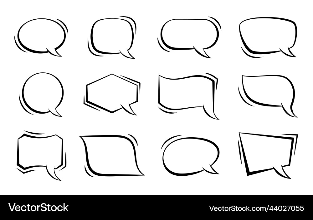 Comic speech bubble chat talk balloon frame set Comic speech bubble chat talk balloon frame set vector image