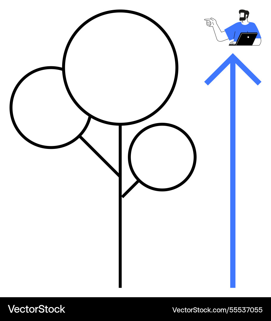 Conceptual growth and guidance with user direction Vector Image