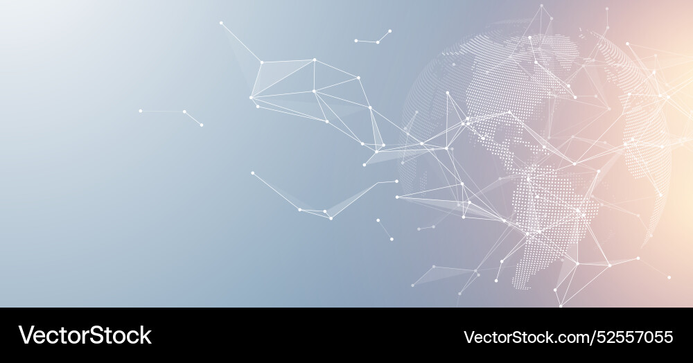Global network connection banner design template Global network connection banner design template vector image