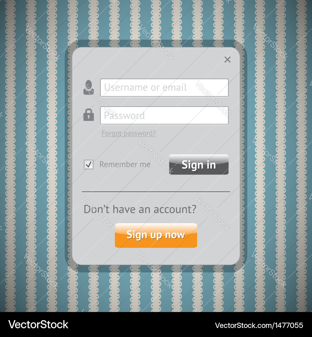 Login form Royalty Free Vector Image - VectorStock