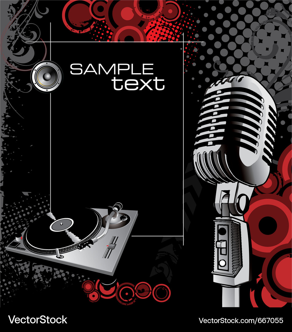Music Background with Retro Elements Vector Image