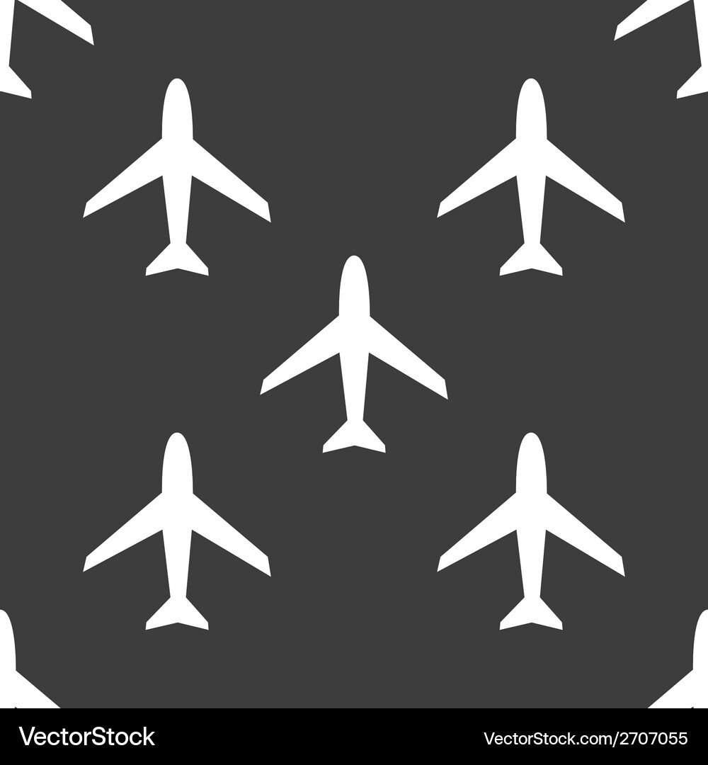 Plane web icon flat design seamless pattern Vector Image