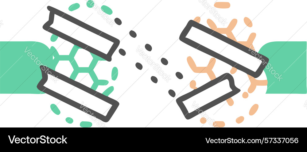 Abstract broken links and disconnected elements vector image